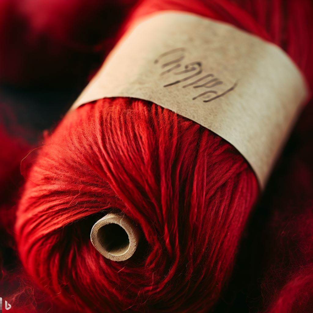 image of red yarn